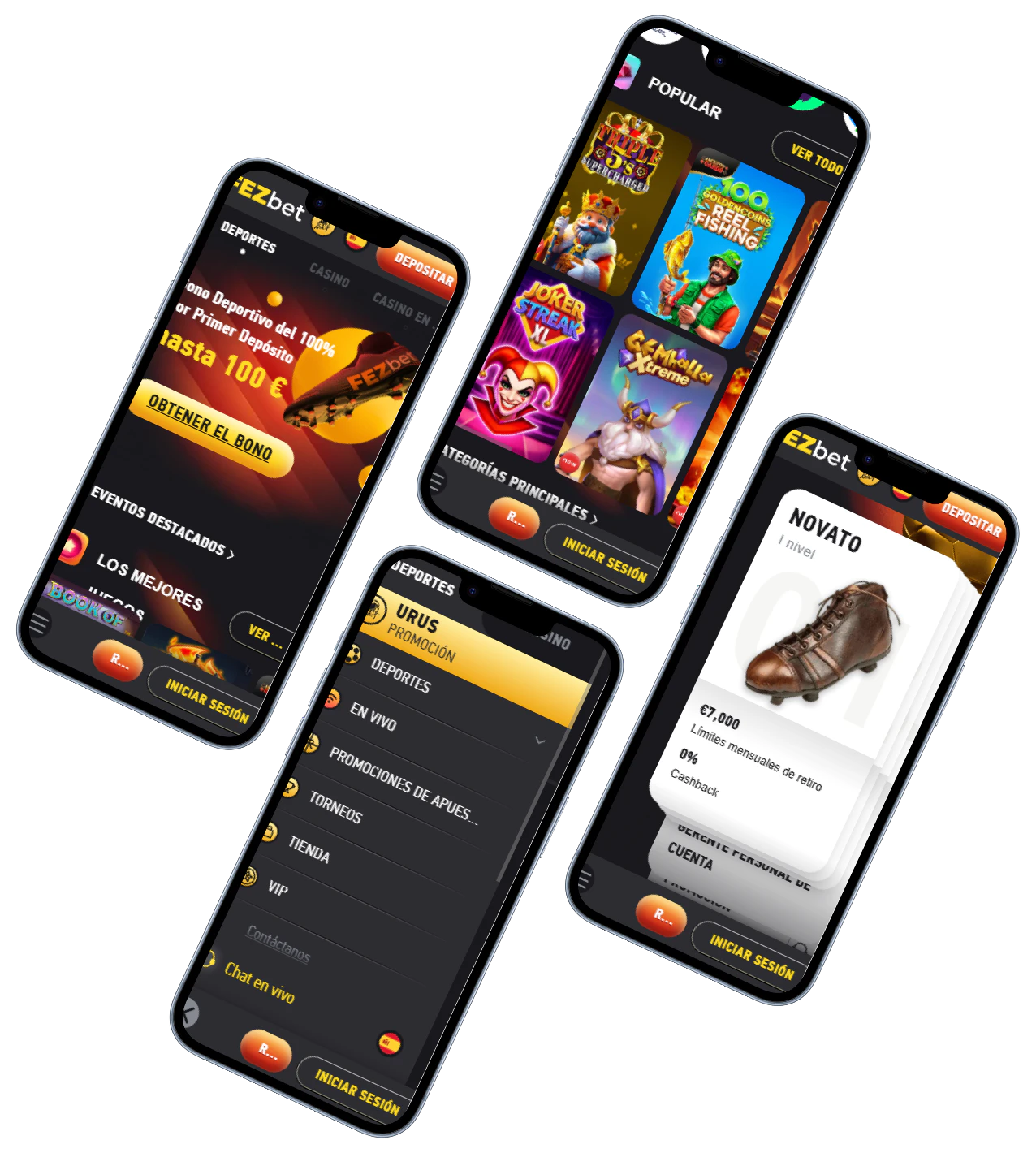 Fezbet Casino versión móvil con juegos, apuestas deportivas y programa VIP